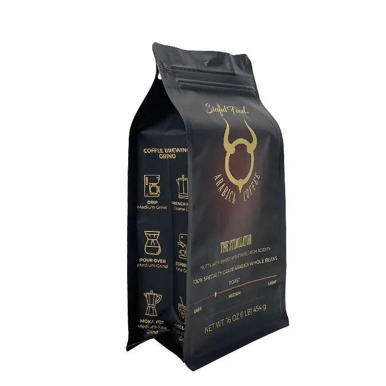 Custom Printed Flat Bottom Coffee Bags_2